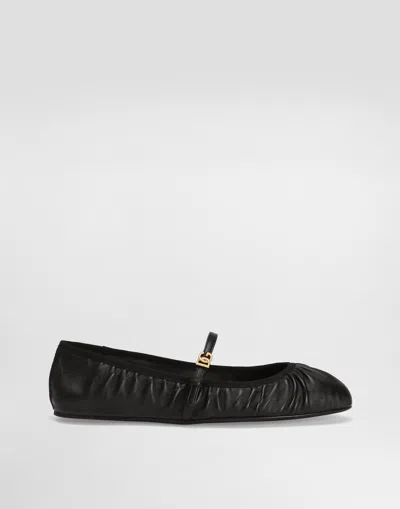DOLCE & GABBANA NAPPA LEATHER BALLET FLATS