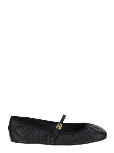 DOLCE & GABBANA NAPPA LEATHER BALLET FLATS