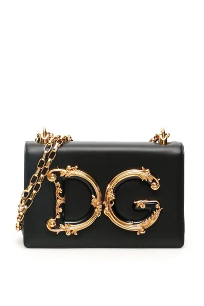 Dolce & Gabbana Nappa Leather Dg Girls Bag In 黑色的