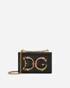 Dolce & Gabbana Nappa Leather Dg Girls Shoulder Bag In Black
