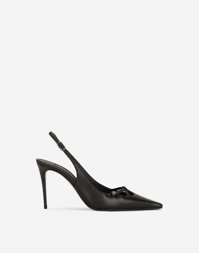 DOLCE & GABBANA NAPPA LEATHER SLINGBACKS