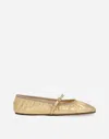 Dolce & Gabbana Nappa Mordore Ballet Flats In Gold