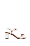 DOLCE & GABBANA DOLCE & GABBANA NAPPA SANDALS WITH CORAL EMBELLISHMENTS