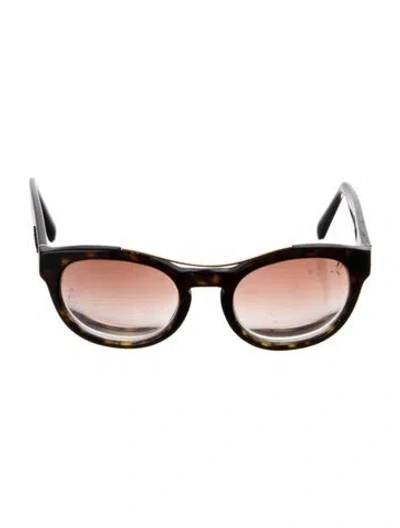 Pre-owned Dolce & Gabbana Narrow Eyeglasses In Brown