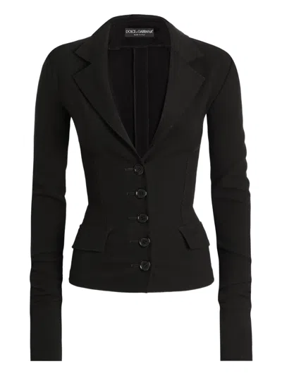 Dolce & Gabbana Narrow Fit Stretch Wool Jacket Size 40 In Black
