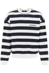DOLCE & GABBANA NAUTICAL-INSPIRED STRIPED MEN'S SWEATSHIRT WITH EMBROIDERED LOGO