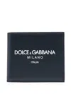 Dolce & Gabbana Navy Blue Bifold Logo Wallet In Navy Blue