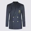 Dolce & Gabbana Blue Virgin Wool Blazer Men