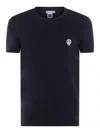 Dolce & Gabbana Crown And Laurel Patch Crewneck T-shirt In Blue