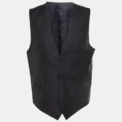 Pre-owned Dolce & Gabbana Navy Blue Cotton Button Vest Xl