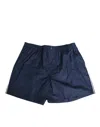 Dolce & Gabbana Navy Blue Cotton Elastic Waistband Button Swimwear In Blue