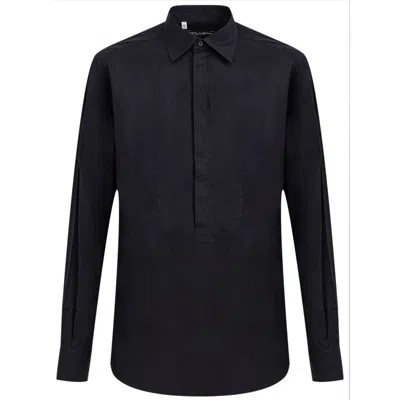 Dolce & Gabbana Navy Blue Cotton Shirt