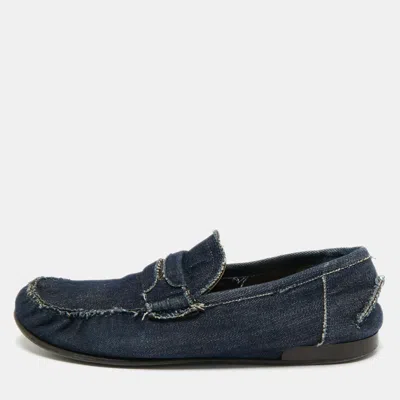 Pre-owned Dolce & Gabbana Navy Blue Denim Slip On Loafers Size 43