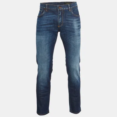 Pre-owned Dolce & Gabbana Navy Blue Denim Tapered Leg Jeans L Waist 37"