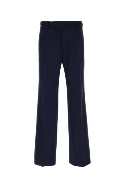 Dolce & Gabbana Wool Tailored Pants Front Crease Belt Loops In Blue