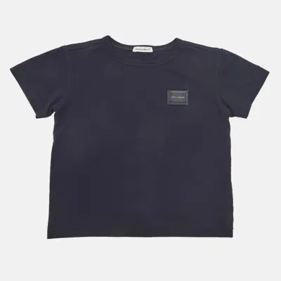 Pre-owned Dolce & Gabbana Dolce Gabbana Navy Blue Jersey Short Sleeve T-shirt 2 Yrs