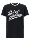 Dolce & Gabbana Round Neck T-shirt In Cotton In Blue