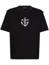 Dolce & Gabbana Blue T-shirt With Ancora Dg Print In Navy Blue