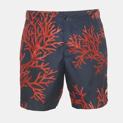 Pre-owned Dolce & Gabbana Navy Blue Printed Synthetic Swim Shorts L