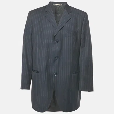 Pre-owned Dolce & Gabbana Navy Blue Striped Single Breasted Blazer Xxxl