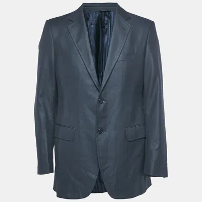 Pre-owned Dolce & Gabbana Navy Blue Wool Blend Single Breasted Blazer M