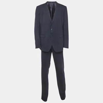 Pre-owned Dolce & Gabbana Navy Blue Wool Regular Fit Suit Xl