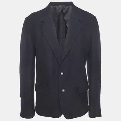Pre-owned Dolce & Gabbana Navy Blue Wool Single Breasted Blazer L