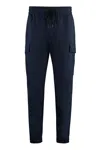 DOLCE & GABBANA NAVY COTTON BLEND TROUSERS WITH ADJUSTABLE DRAWSTRING WAIST FOR MEN