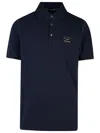 Dolce & Gabbana Cotton Polo Shirt With Buttoned Collar And Ribbed Accents In Dark Blue