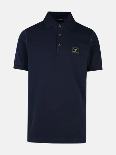 Dolce & Gabbana Navy Cotton Polo Shirt