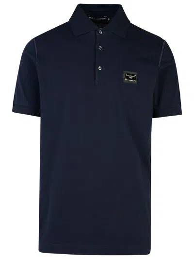Dolce & Gabbana Navy Cotton Polo Shirt