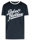 Dolce & Gabbana T-shirt With A Logo And A Velvet Finish In Blue