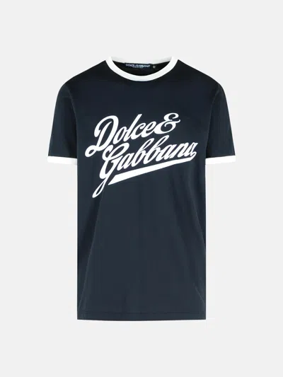 Dolce & Gabbana Navy Cotton T-shirt In Blue
