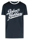 Dolce & Gabbana T-shirt With A Logo And A Velvet Finish In Blue