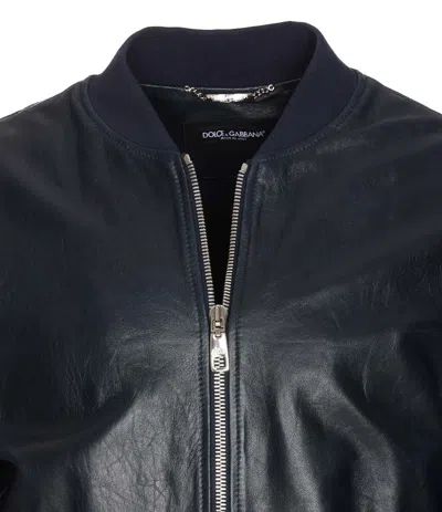 Dolce & Gabbana Navy Lambskin Jacket