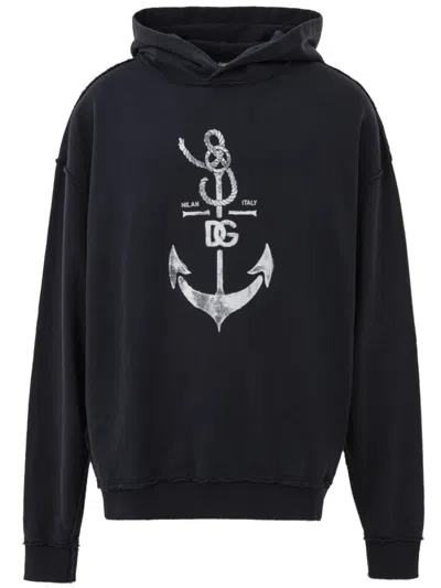 DOLCE & GABBANA NAVY PRINT SWEATSHIRT DOLCE & GABBANA