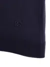 Dolce & Gabbana Logo-embroidered Silk Knitted Top In Blue