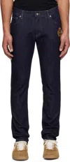 Dolce & Gabbana Navy Slim-fit Stretch Cotton Patch Jeans In Gy07czg8me9
