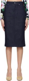Dolce & Gabbana Navy Stretch Five Pocket Pencil Denim Midi Skirt In S9001 Variante Abbin