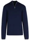 Dolce & Gabbana Wool Sweater High Collar Long Sleeves In Blue