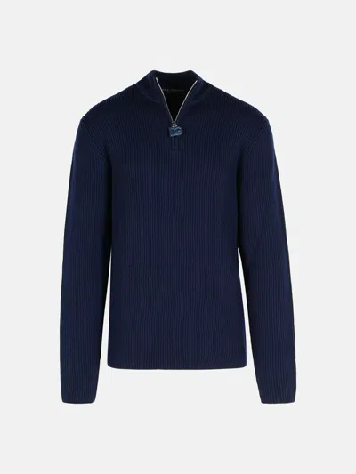 Dolce & Gabbana Navy Virgin Wool Sweater In Blue