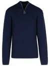 Dolce & Gabbana Wool Sweater High Collar Long Sleeves In Blue
