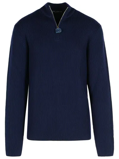 DOLCE & GABBANA DOLCE & GABBANA NAVY VIRGIN WOOL SWEATER MEN
