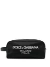Dolce & Gabbana Milano Logo Wash Bag In Black