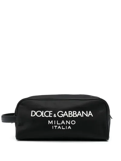 Dolce & Gabbana Necessaire With Logo In Black