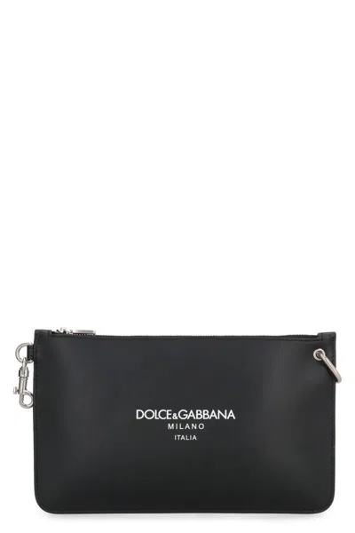 Dolce & Gabbana Necessaire Leather Flat Pouch
