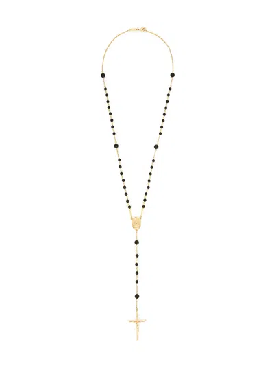 Dolce & Gabbana Plated Rosary Pendant Necklace In Gold