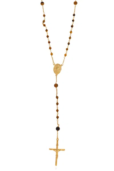 Dolce & Gabbana Necklace With Religious Motif In Gold