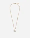 Dolce & Gabbana Necklace With Rhinestone-detailed Dg Logo In Gold