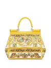 Dolce & Gabbana Nedium Sicily Leather Tote Bag In Yellow